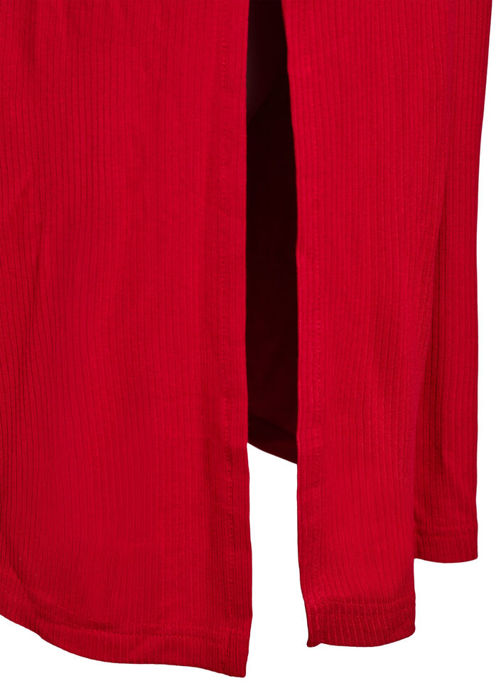 Robe côtelée sans manches en viscose, Rouge, Packshot image number 3