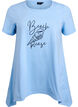 T-shirt &agrave; col rond et coupe &eacute;vas&eacute;e, Bleu, Packshot image number 0
