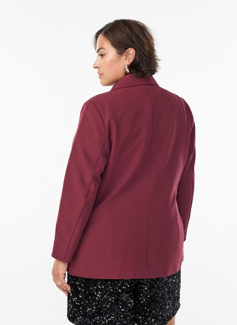 Blazer classique avec fermeture &agrave; boutons, Bordeaux, Model