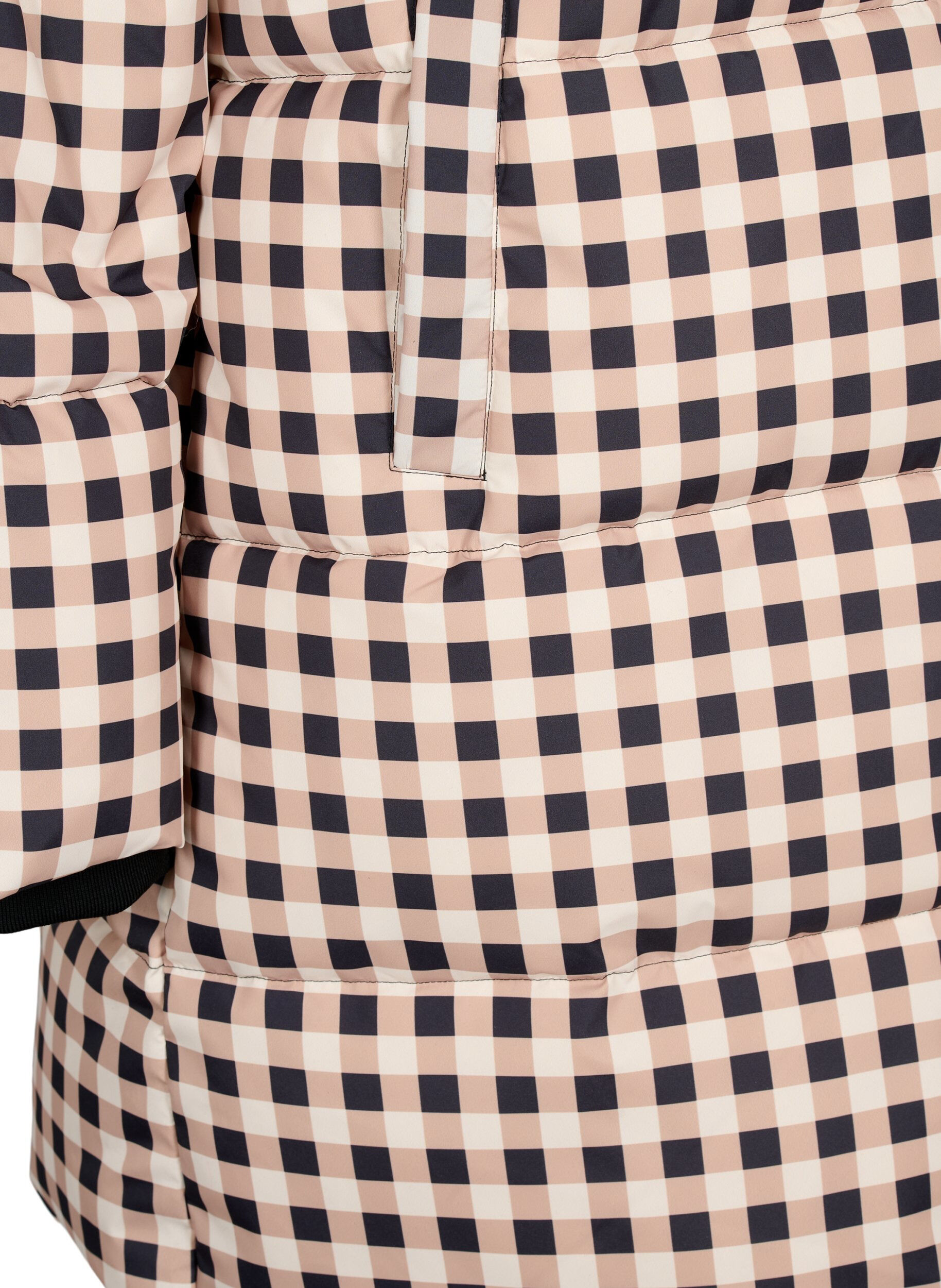 Zizzi Doudoune d'hiver &agrave; carreaux, Black w. Nomad Check, Packshot image number 3