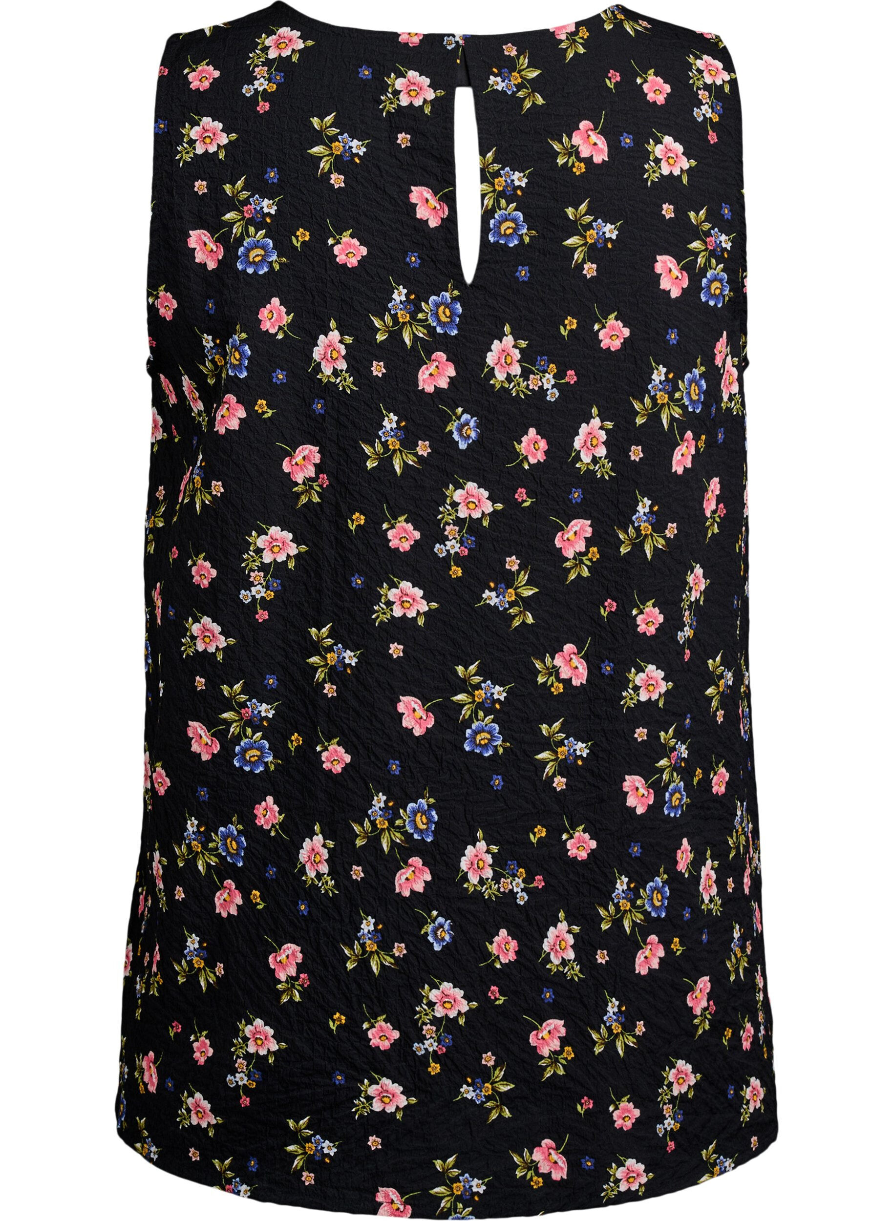 ZizziFLASH - Mouwloze top met textuur, Zwart, Packshot image number 1