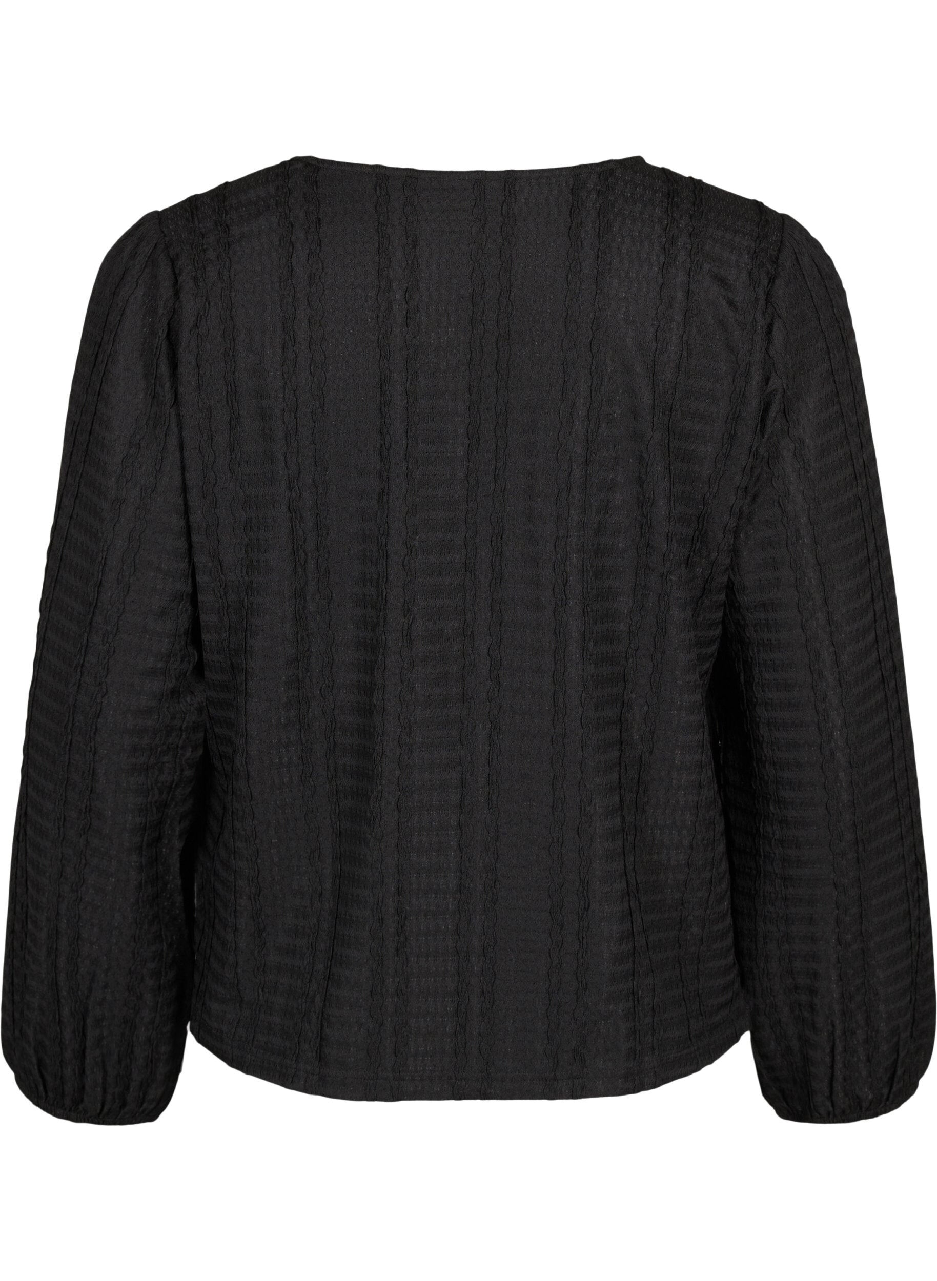 Zizzi Cardigan nou&eacute; sur le devant, Black, Packshot image number 1