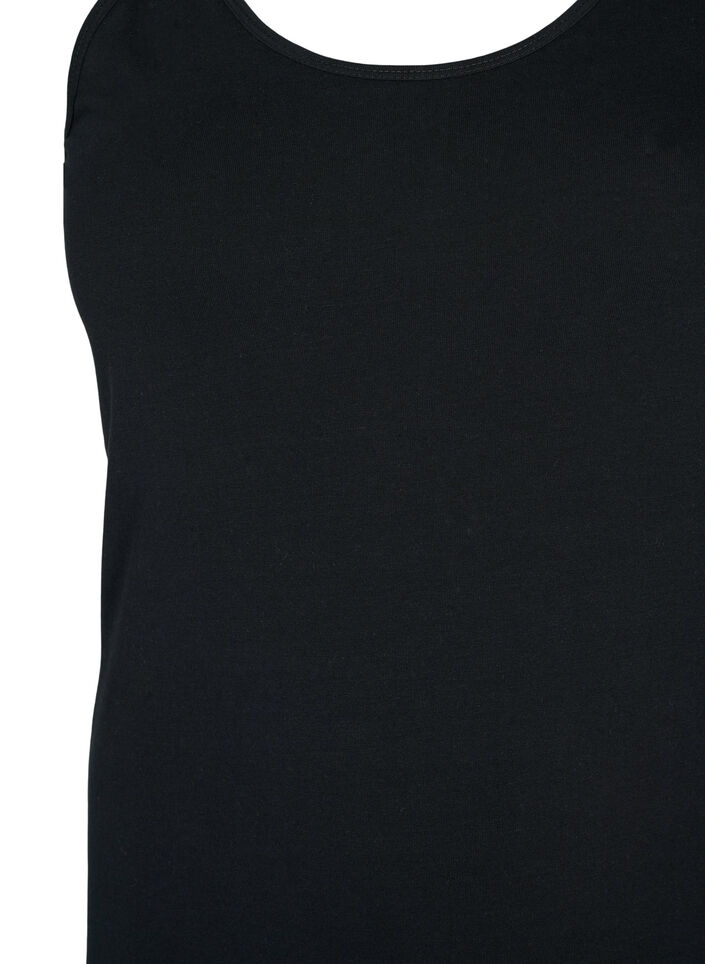 Effen gekleurd basic top in katoen, Zwart, Packshot image number 2