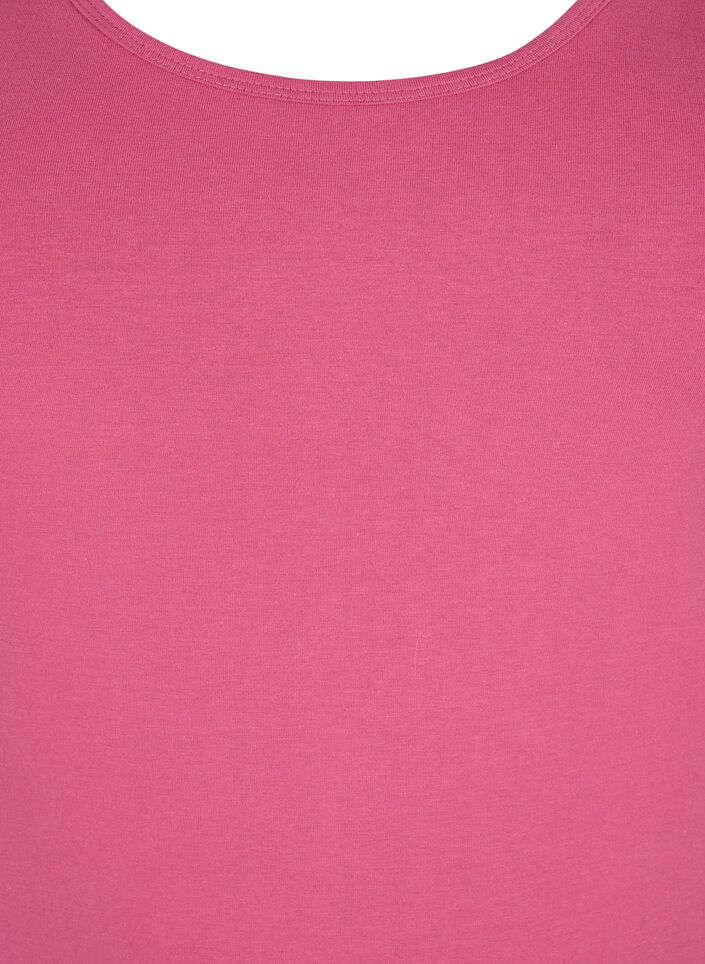 Effen gekleurd basic top in katoen, Rood, Packshot image number 2