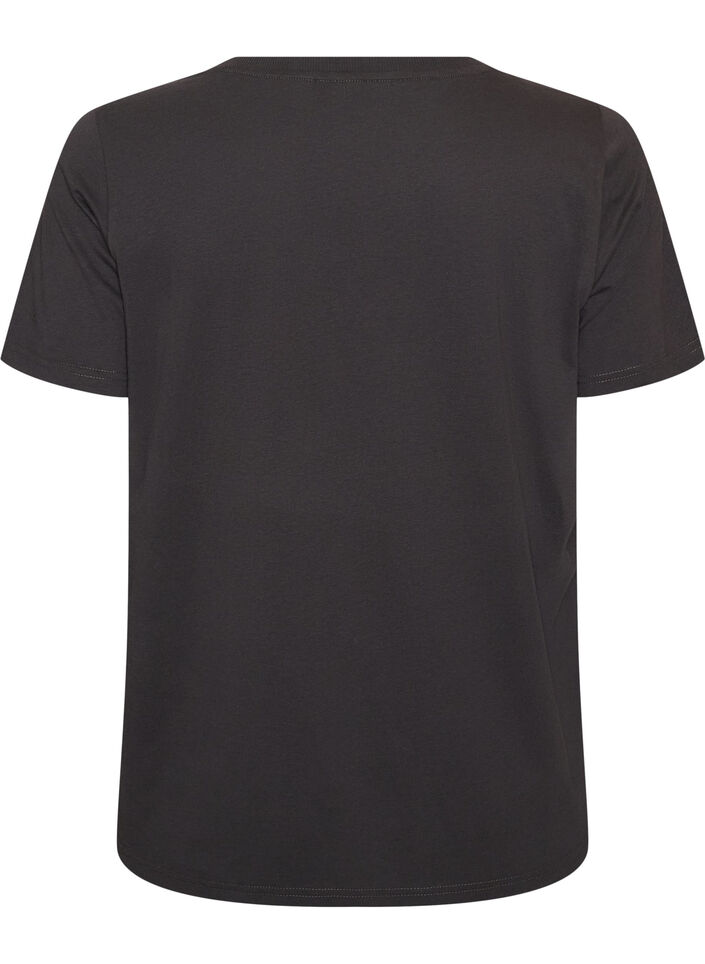 Katoenen T-shirt met print aan de voorkant, Grijs, Packshot image number 1