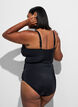 Badpak met gedrapeerd kruisdetaillering, Zwart, Model image number 1