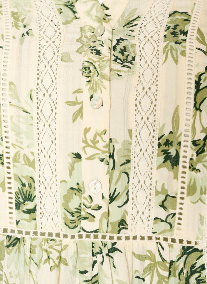 Blouse imprim&eacute;e &agrave; manches 1/2, Vert clair, Packshot image number 2