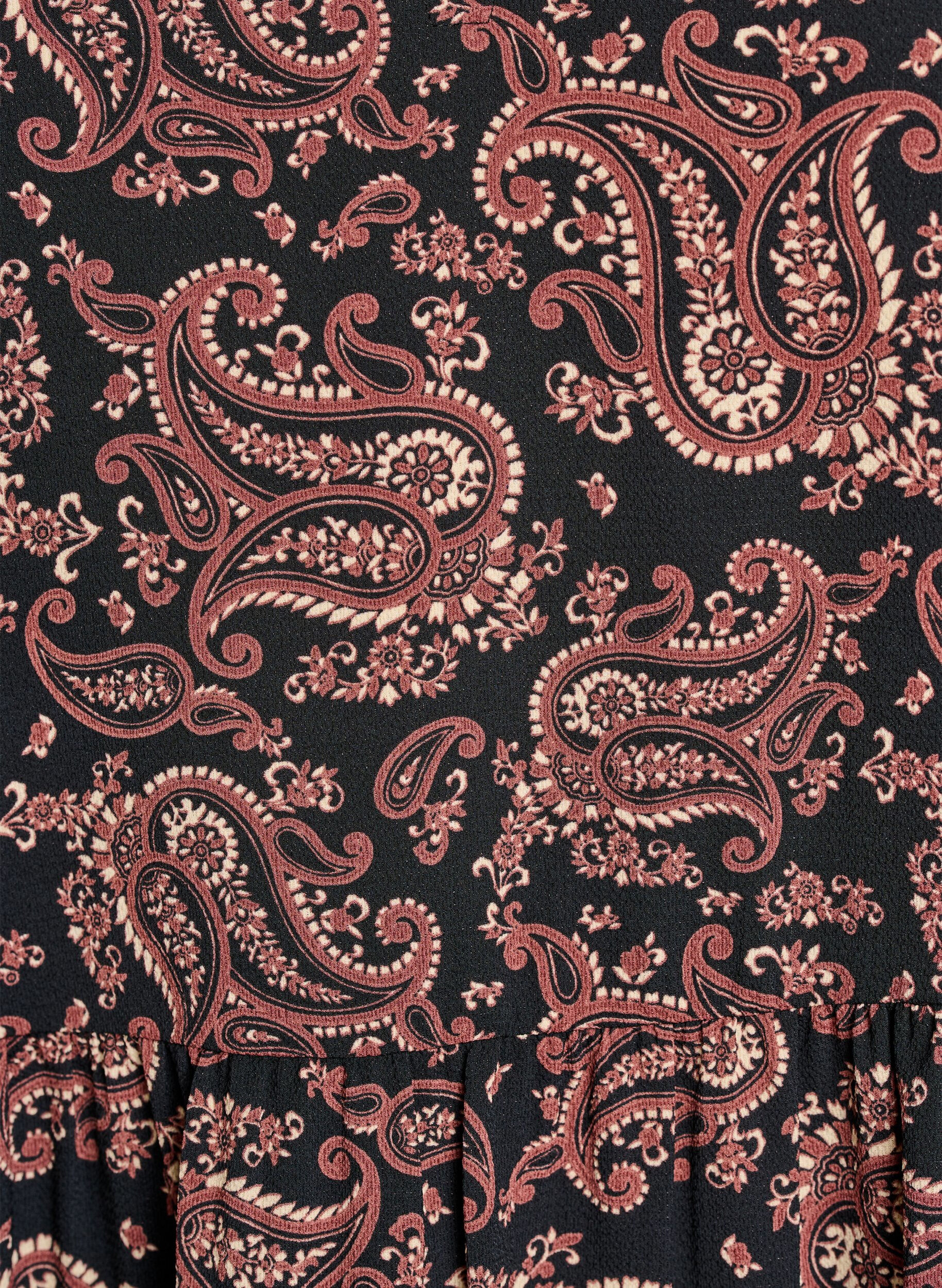 ZizziJurk met korte mouwen, A-lijn en snijlijnen, Zwart, Packshot image number 2