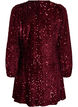 Robe courte en sequins &agrave; coupe trap&egrave;ze, Bordeaux, Packshot image number 1