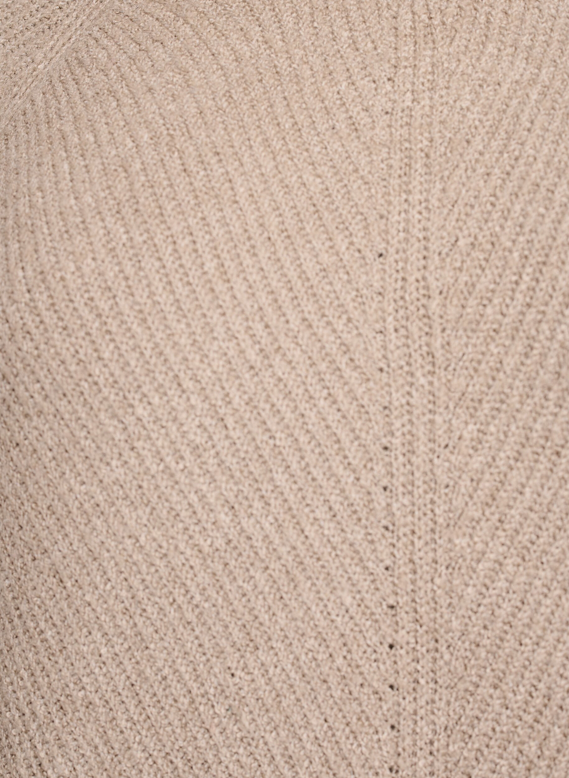 Zizzi Pull en maille &agrave; motif diagonal et manches raglan, Beige, Packshot image number 2