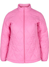 Doorgestikte jas met rits en zakken, Hot Pink, Packshot