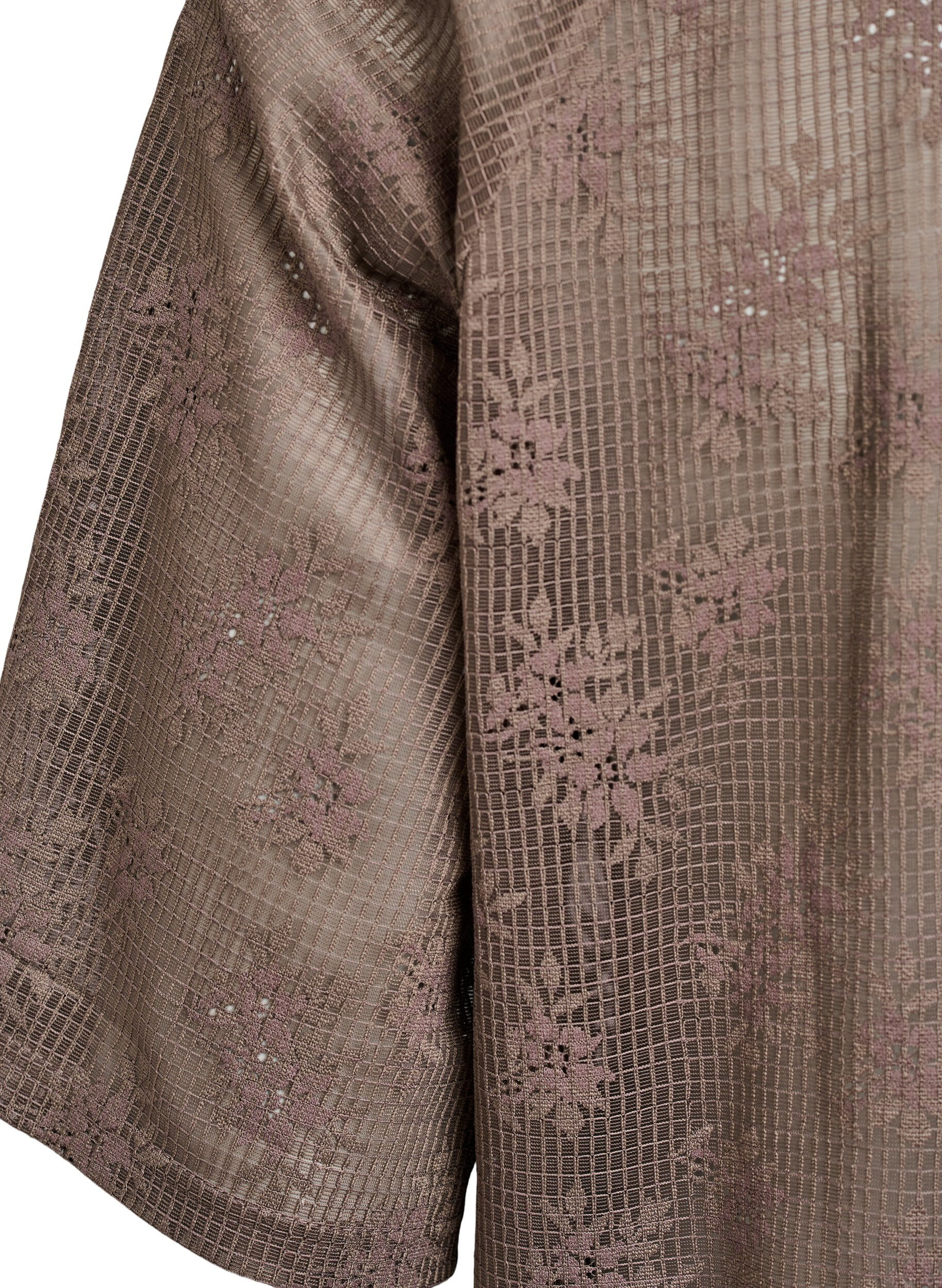 ZizziKanten T-shirt met tekstprint, Bruin, Packshot image number 3