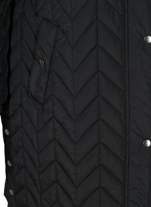 Gewatteerde jas met capuchon, Black, Packshot image number 3