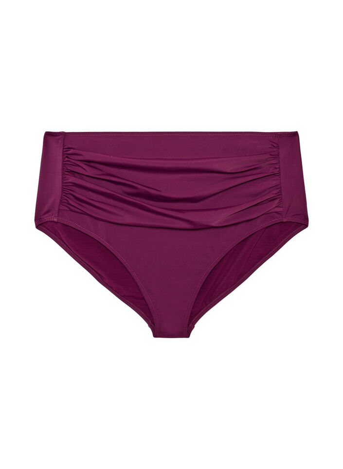 High waist bikinibroekje met drapering, Paars, Packshot image number 0
