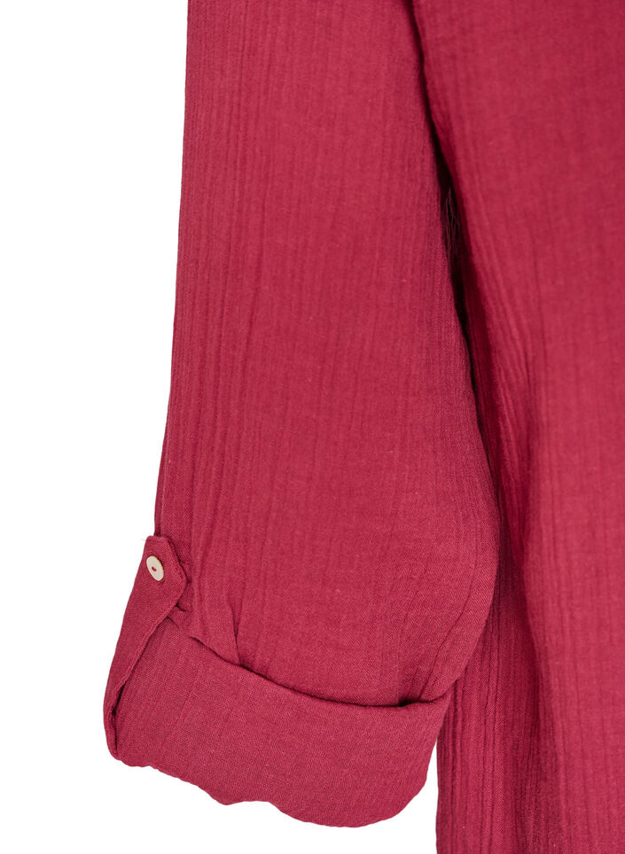 Blouse in katoenen mousseline met broderie anglaise, Rood, Packshot image number 3