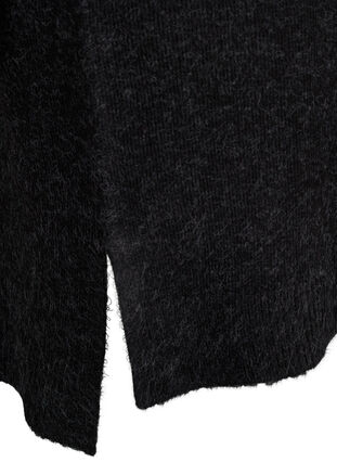Robe en tricot avec fente, Dark Grey Melange, Packshot image number 3