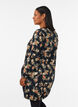 Robe courte en coton avec un ourlet &eacute;lastique et des manches longues, Noir, Model image number 2