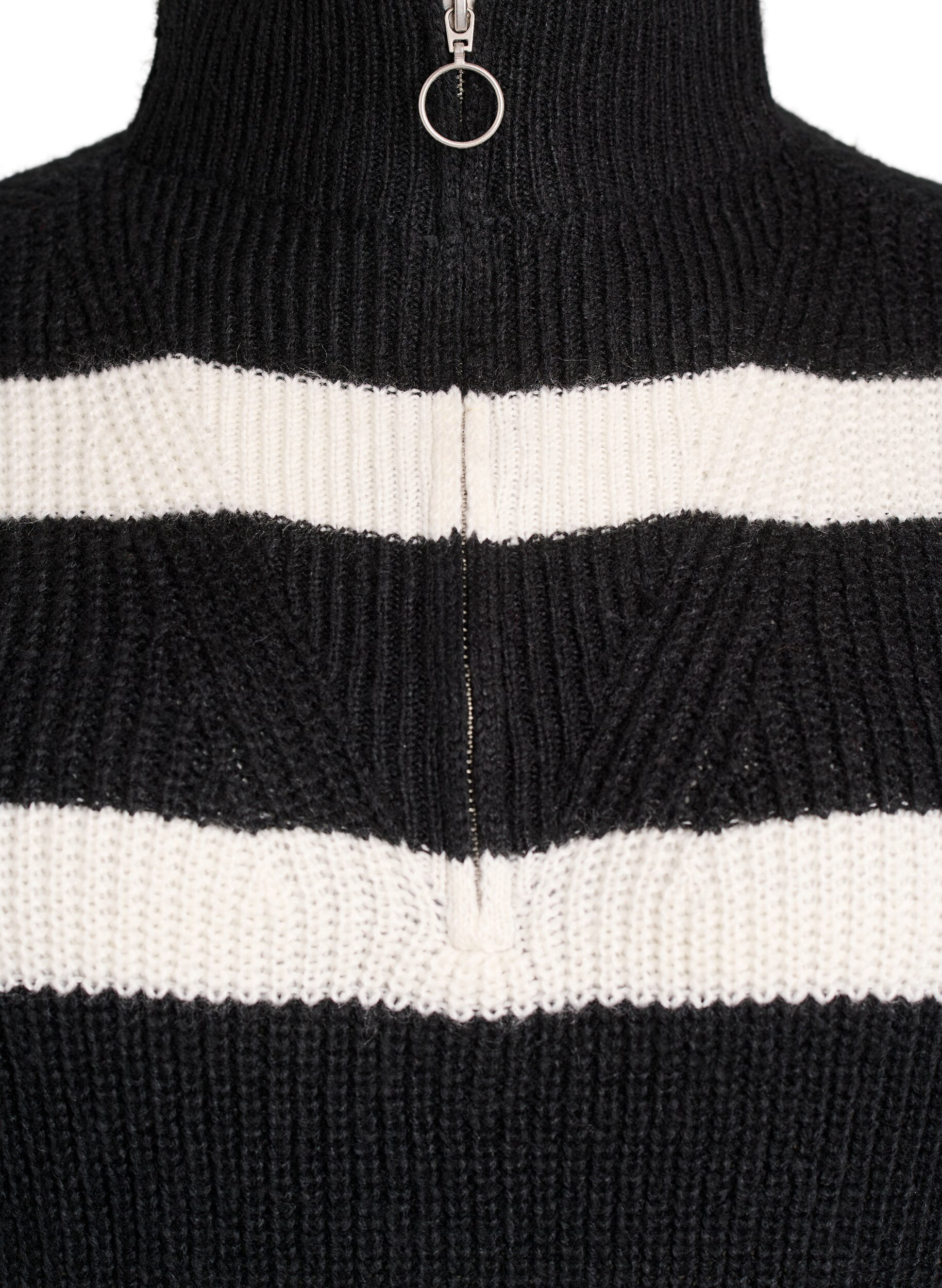 ZizziPull en tricot avec col haut et fermeture &eacute;clair, Noir, Packshot image number 2