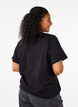 T-shirt met ronde hals en strass-steentjes, Black, Model image number 1