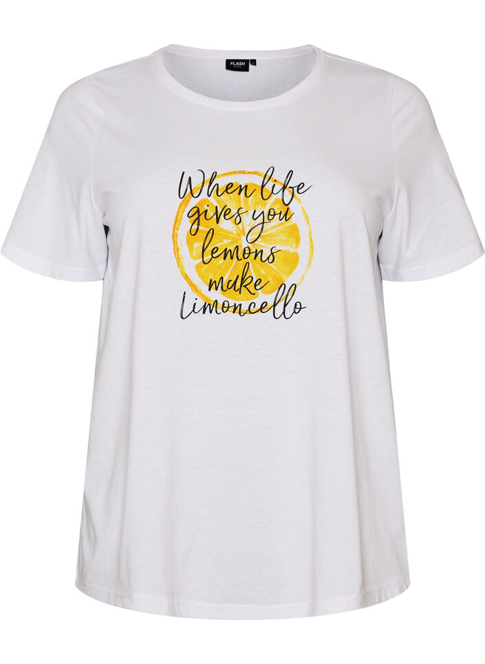 T-shirt met motief, Wit, Packshot image number 0