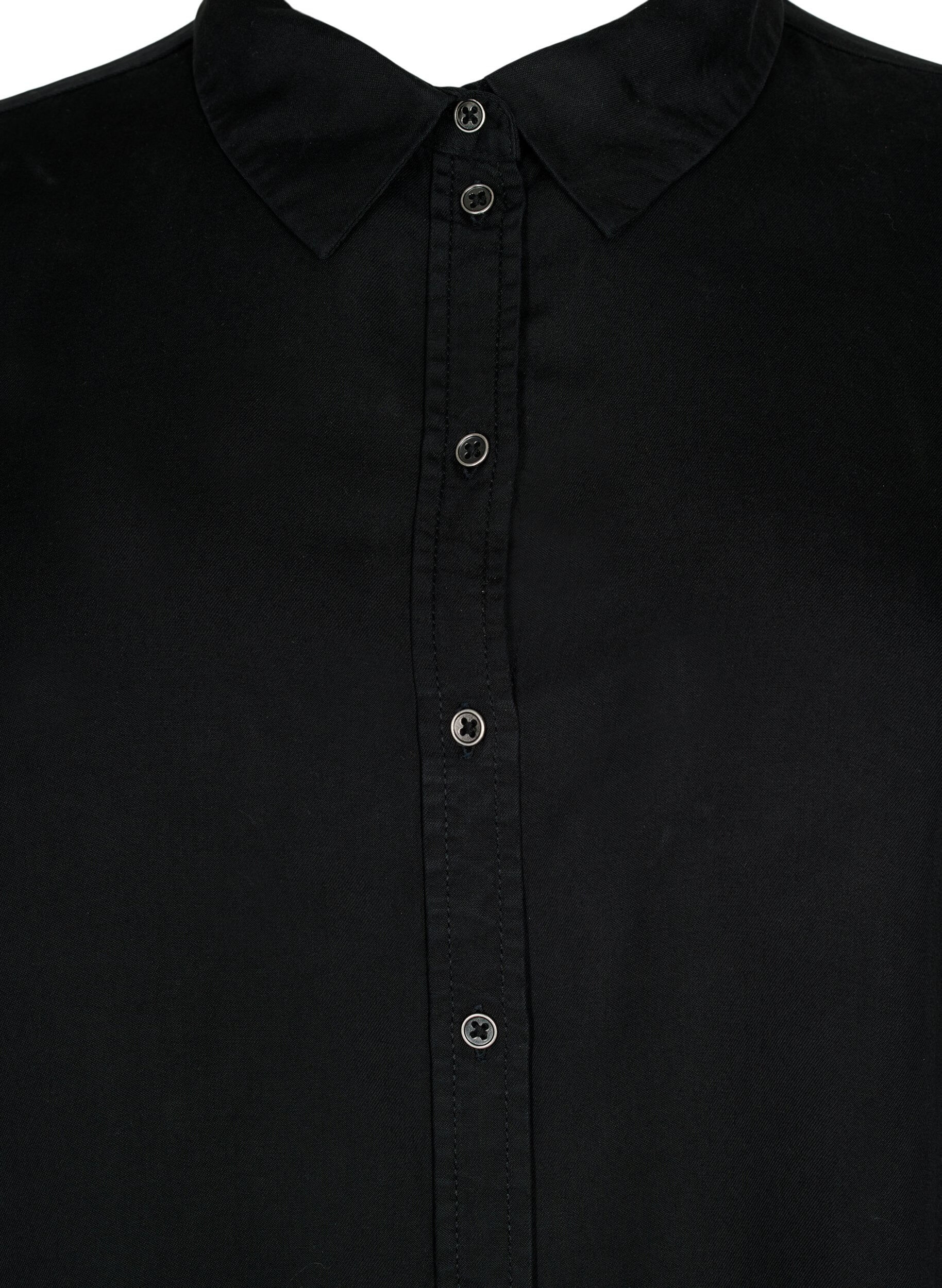 ZizziLang overhemd met 3/4-mouwen van lyocell (TENCEL&trade;), Black, Packshot image number 2