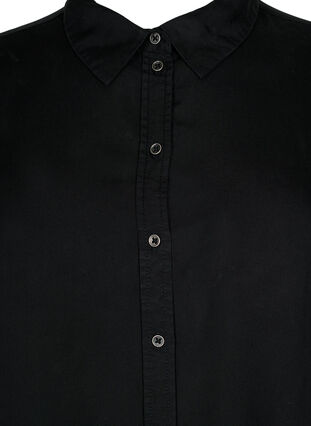 Chemise longue à manches 3/4 en lyocell (TENCEL™), Black, Packshot image number 2
