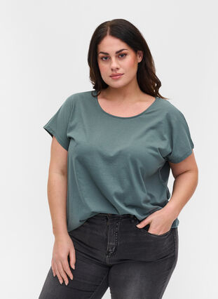 T-shirt en mélange coton, Balsam Green, Model image number 0