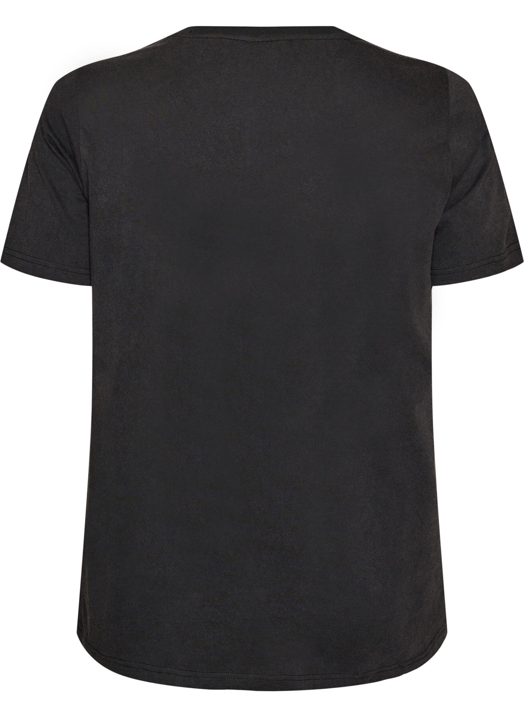 ZizziT-shirt en coton bio avec imprim&eacute;, Noir, Packshot image number 1