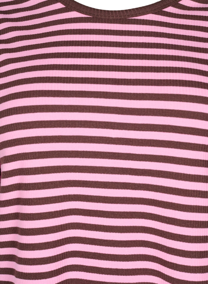 Gestreepte blouse met lange mouwen, Roze, Packshot image number 2
