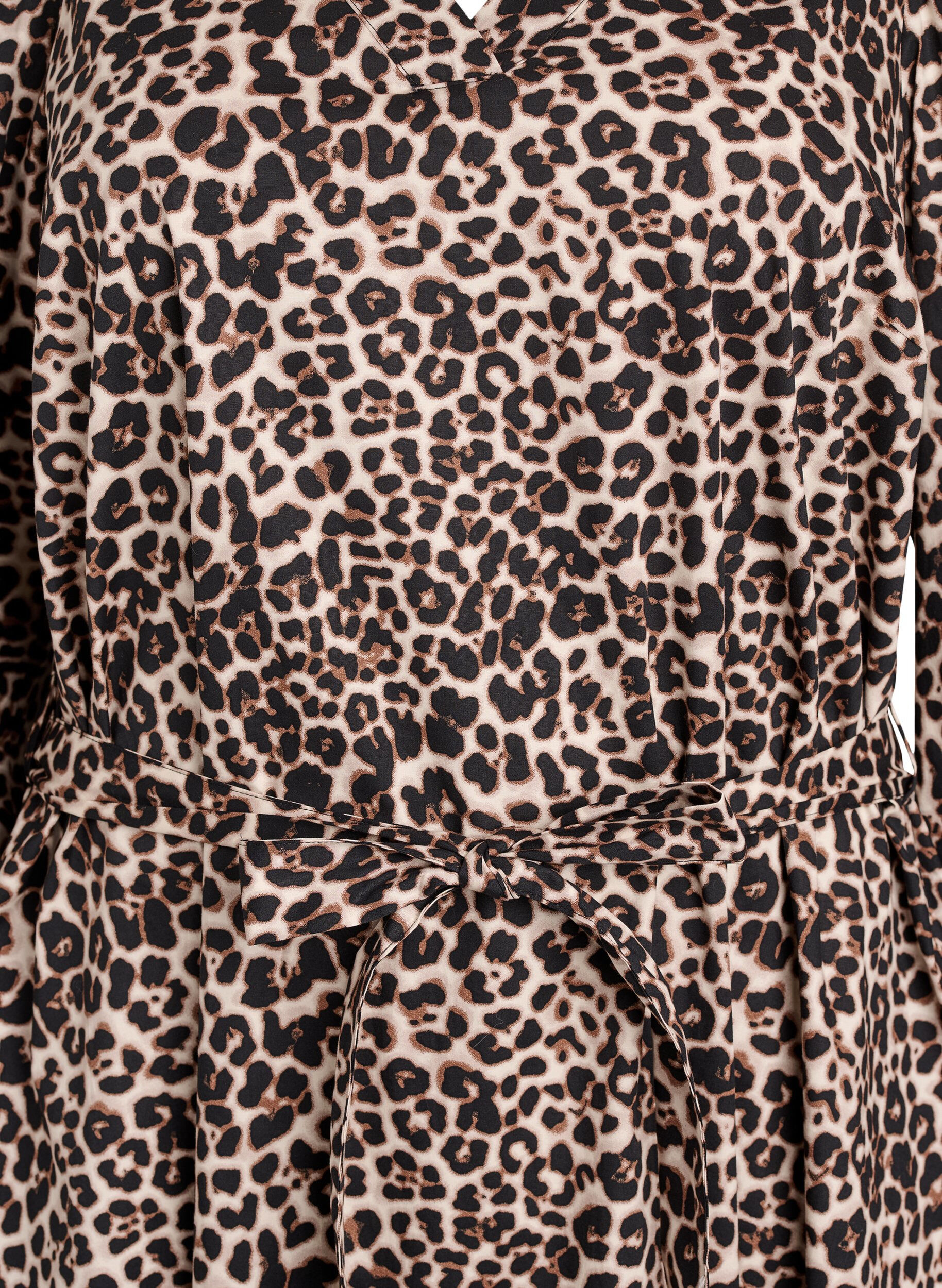 ZizziJurk in biologisch katoen met strikceintuur, Bruin, Packshot image number 2