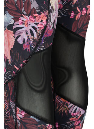 Collants d'entraînement avec imprimé floral et résille, Flower Print, Packshot image number 2