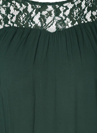 Viscose blouse met lange mouwen en kant, Darkest Spruce, Packshot image number 2