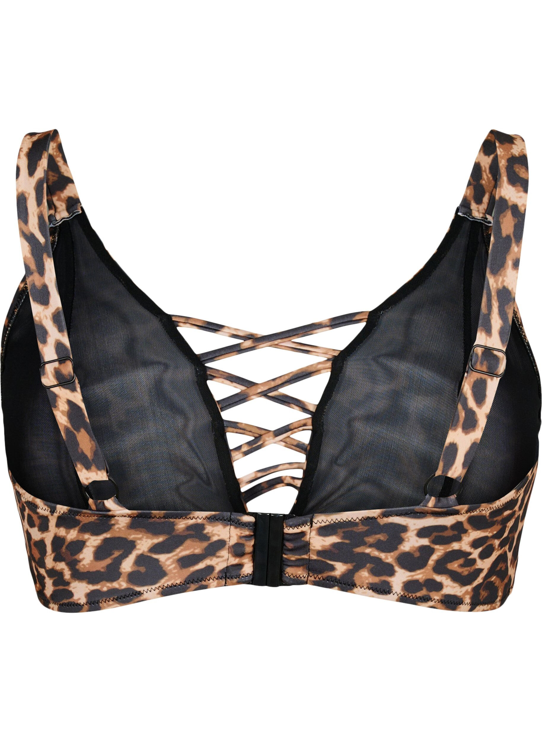 ZizziBikinibeha met luipaardprint en kruisdetail, Autentic Leopard, Packshot image number 1