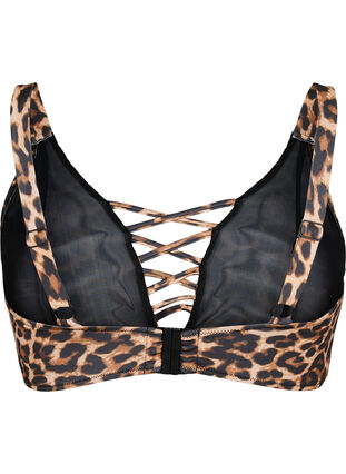 Soutien-gorge de bikini imprimé léopard avec détail string, Autentic Leopard, Packshot image number 1