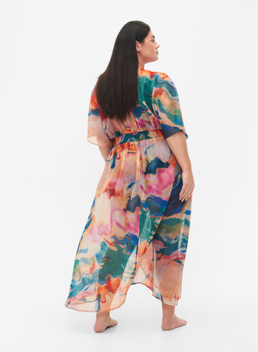 Kimono imprimé plage, Watercolor, Model image number 1