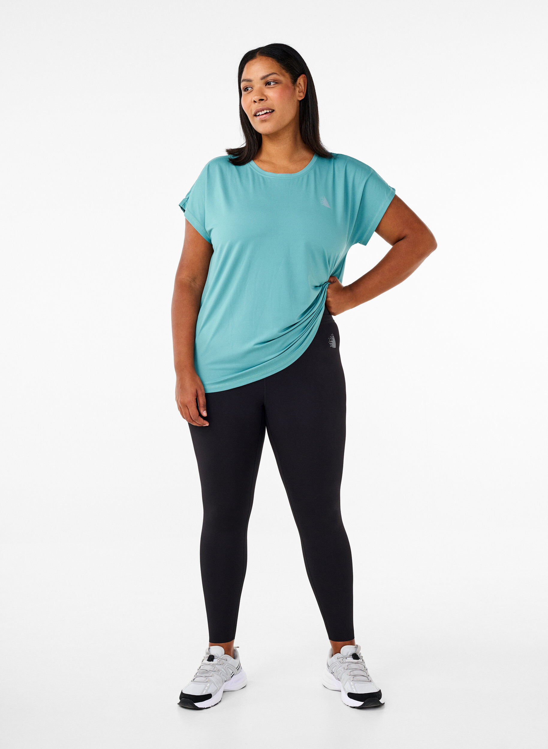 Zizzi T-shirt de sport uni, Vert, Model image number 1