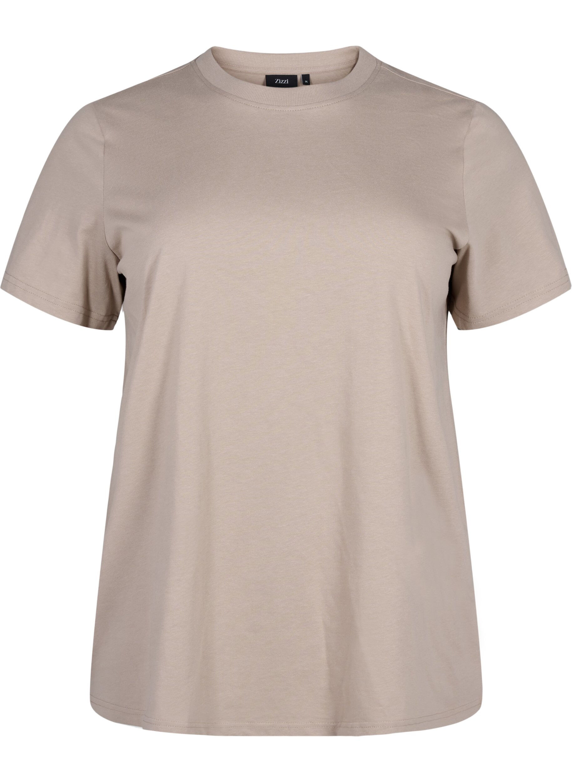 ZizziT-shirt basique en coton &agrave; col rond, Beige, Packshot image number 0