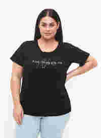 T-shirt en coton à manches courtes avec bord élastique, Black W. Now, Model
