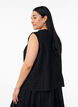 Mouwloze blouse met broderie anglaise en ruches, Zwart, Model image number 2