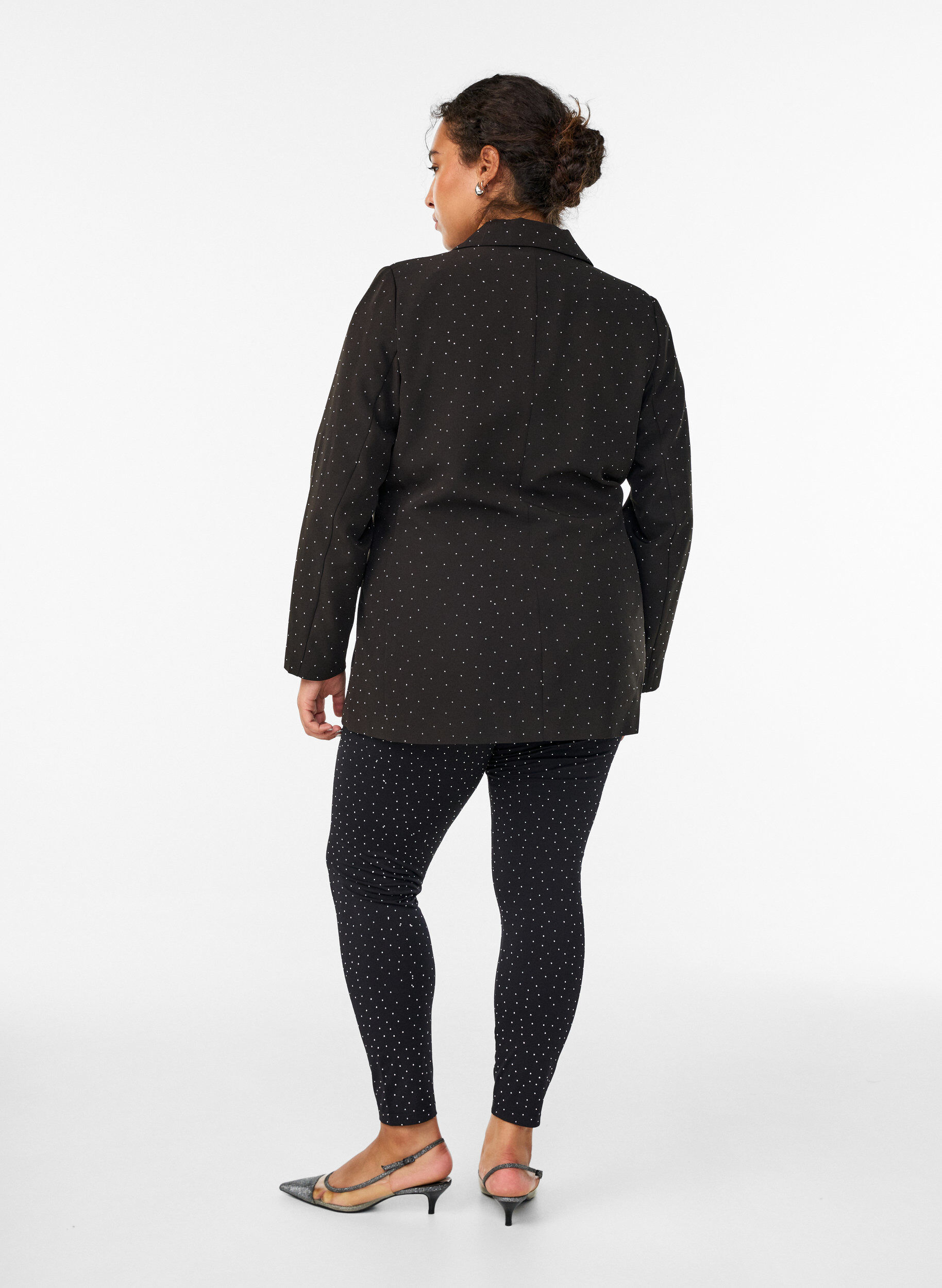 ZizziLeggings met rhinestones, Zwart, Model image number 2