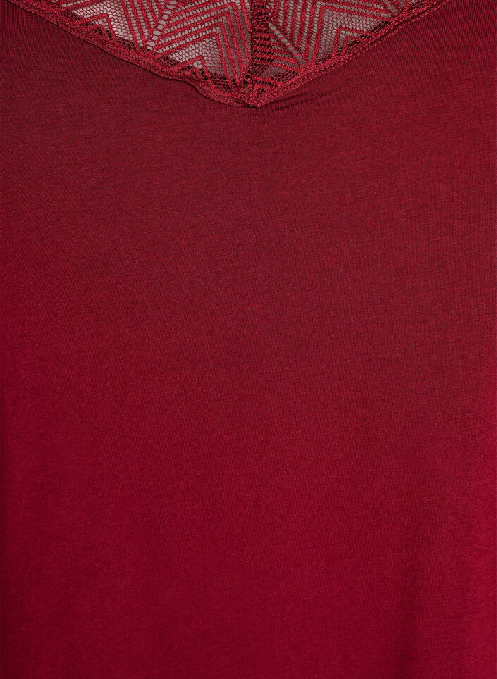 Top avec d&eacute;tails en dentelle et bretelles spaghetti, Marron, Packshot image number 2