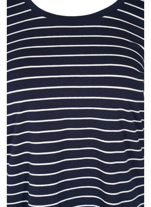 Blouse en coton rayé à manches 3/4, Blue Stripe, Packshot image number 2