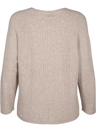 Pull en tricot avec fente, Simply Taupe Mel., Packshot image number 1