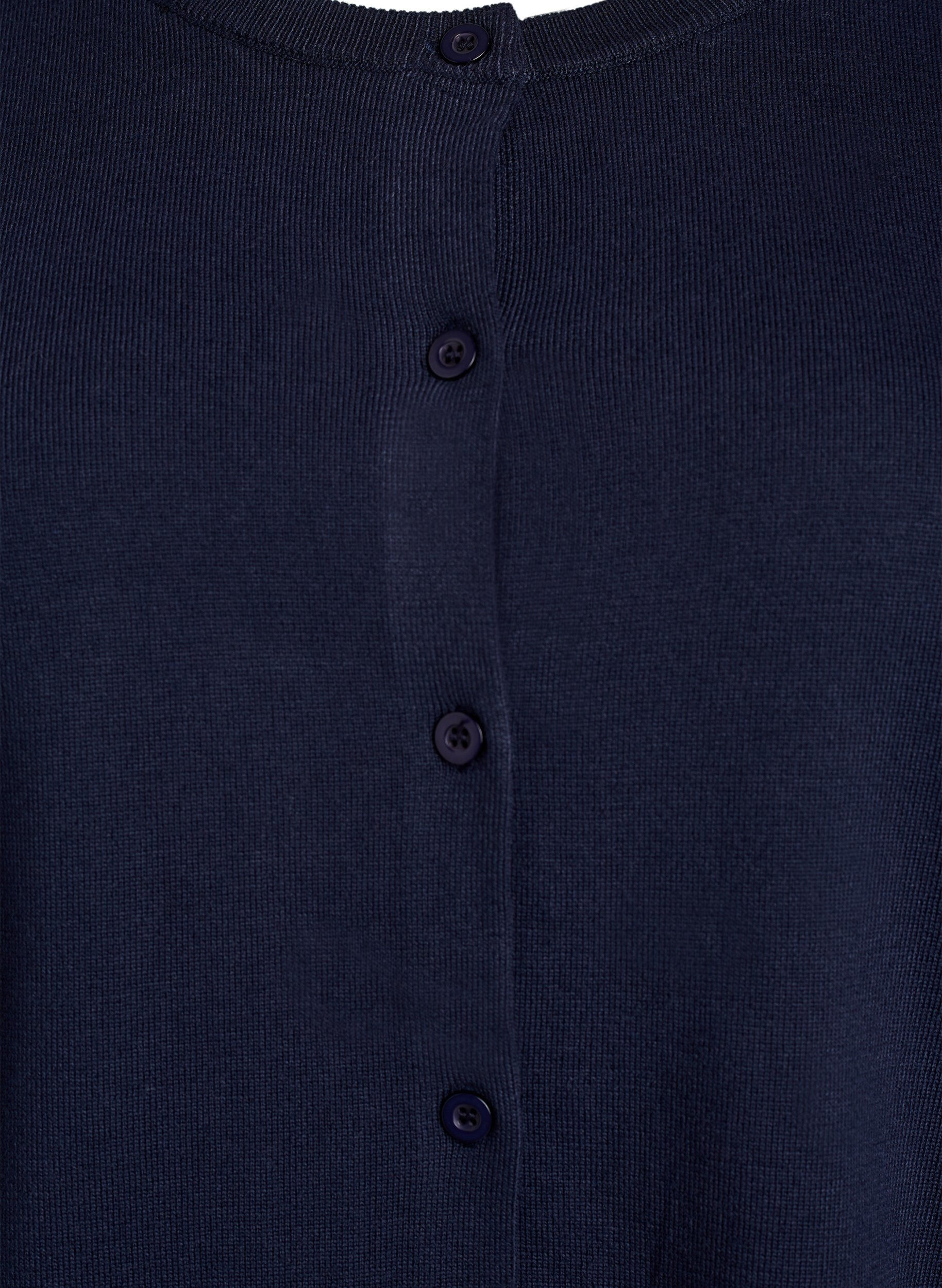 Zizzi Cardigan en maille fine avec col rond, Bleu, Packshot image number 2