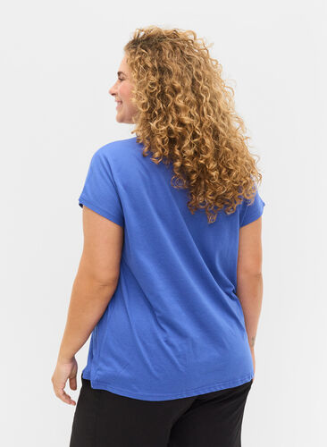 T-shirt en mélange coton, Dazzling Blue, Model image number 1