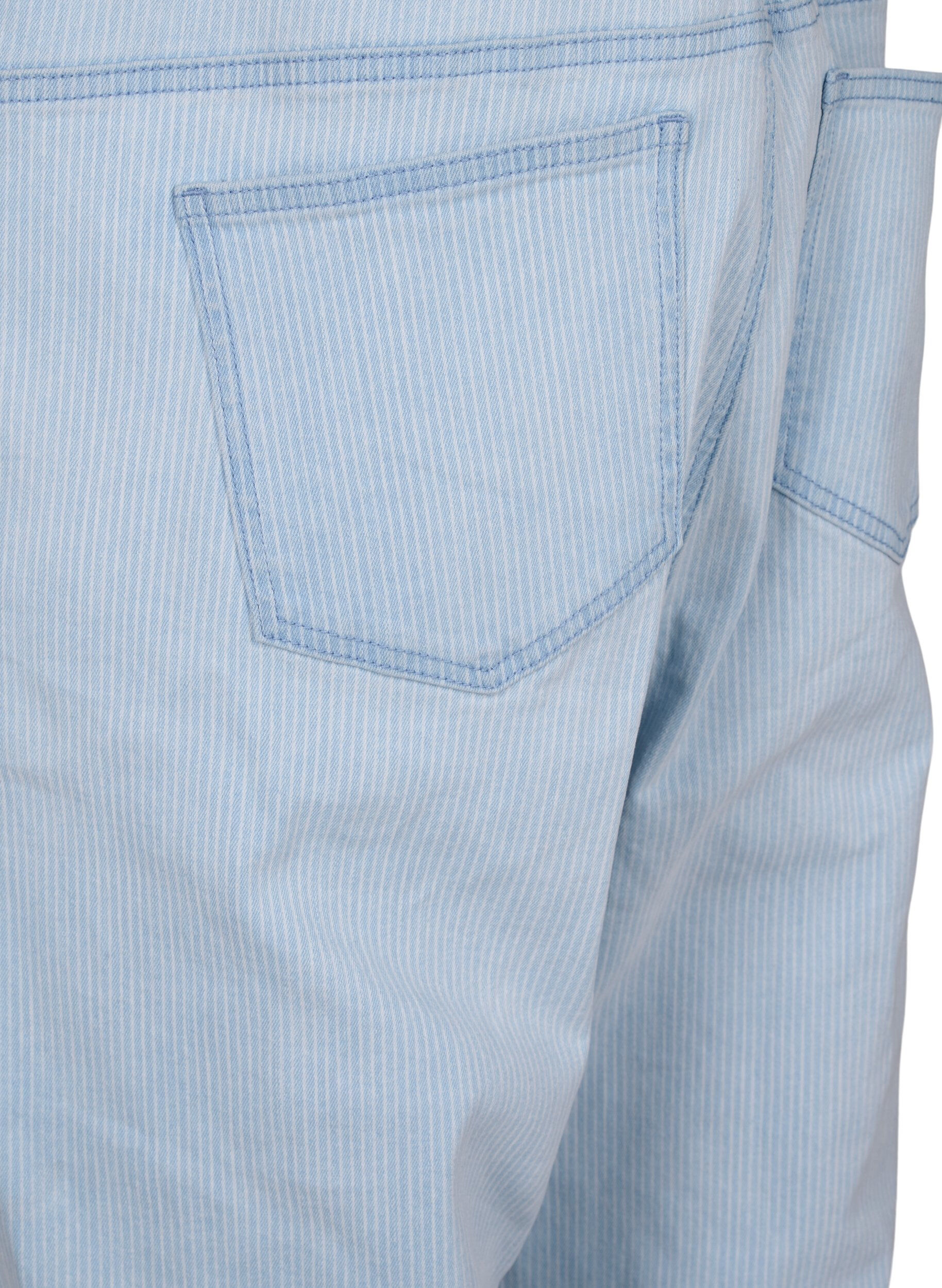 ZizziGestreepte denim overall, Blauw, Packshot image number 4