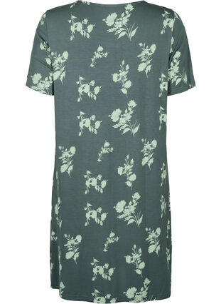 Chemise de nuit à manches courtes en viscose avec imprimé, Balsam Green AOP, Packshot image number 1