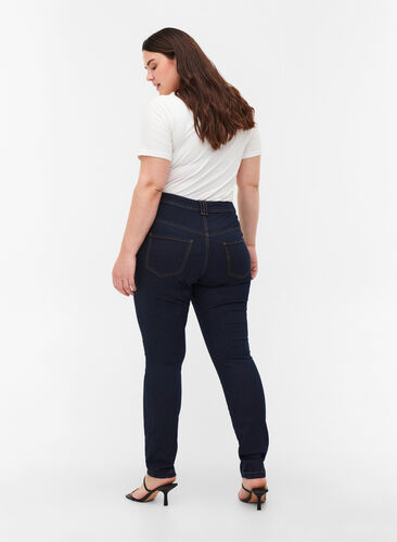 Extra slim fit Amy jeans met hoge taille, 1607B Blu.D., Model image number 1