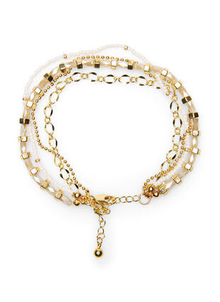 Bracelet avec perles, Gold, Packshot image number 0