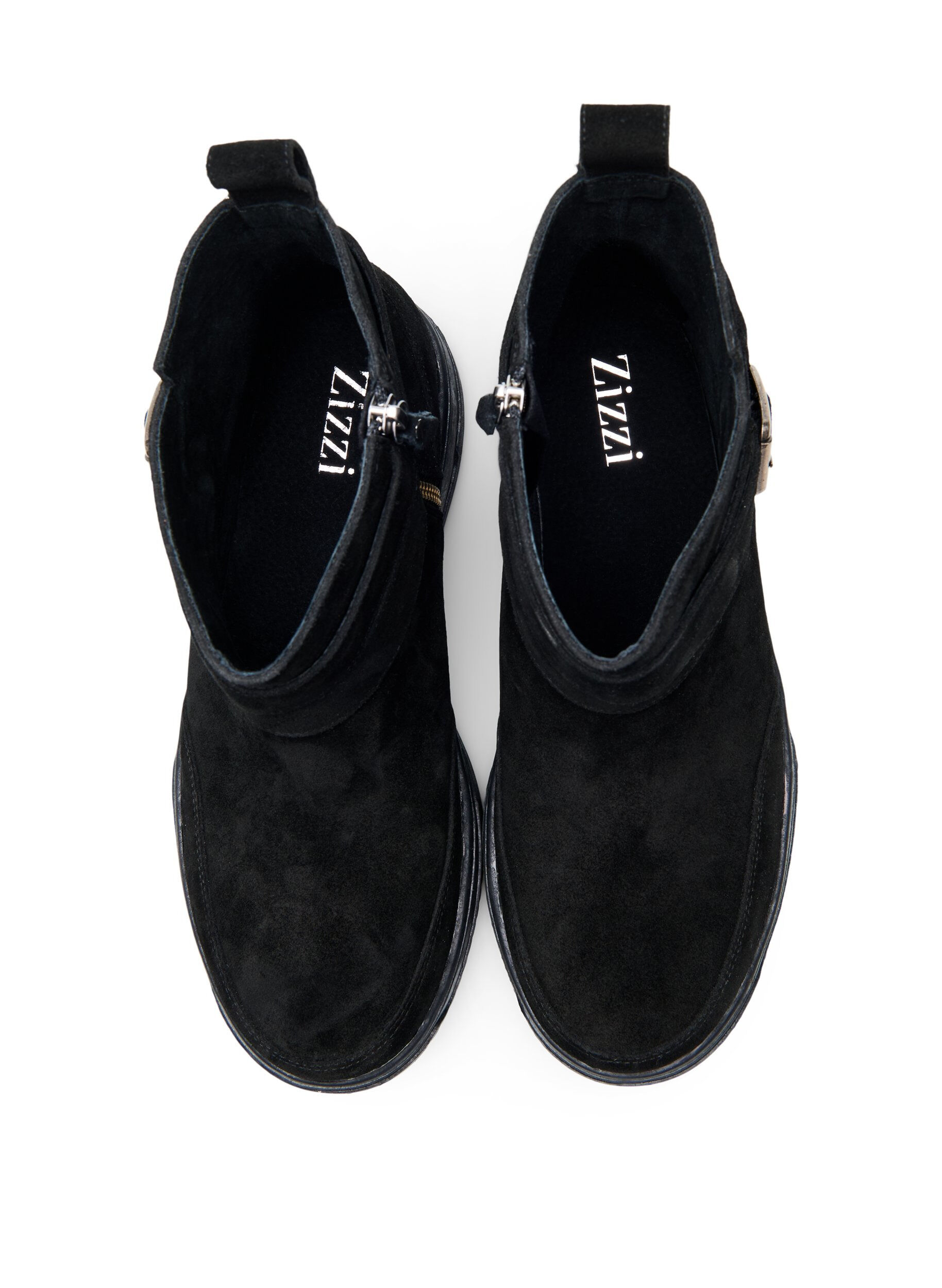 Zizzi Bottines coupe large en daim, Black, Packshot image number 2